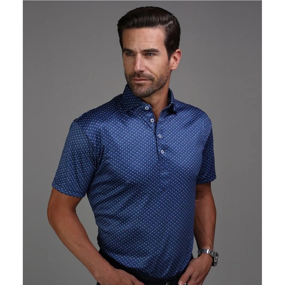 NWT Collars and Co Polo Large Semi-Spread Los Cabos Blue Star Golf Career